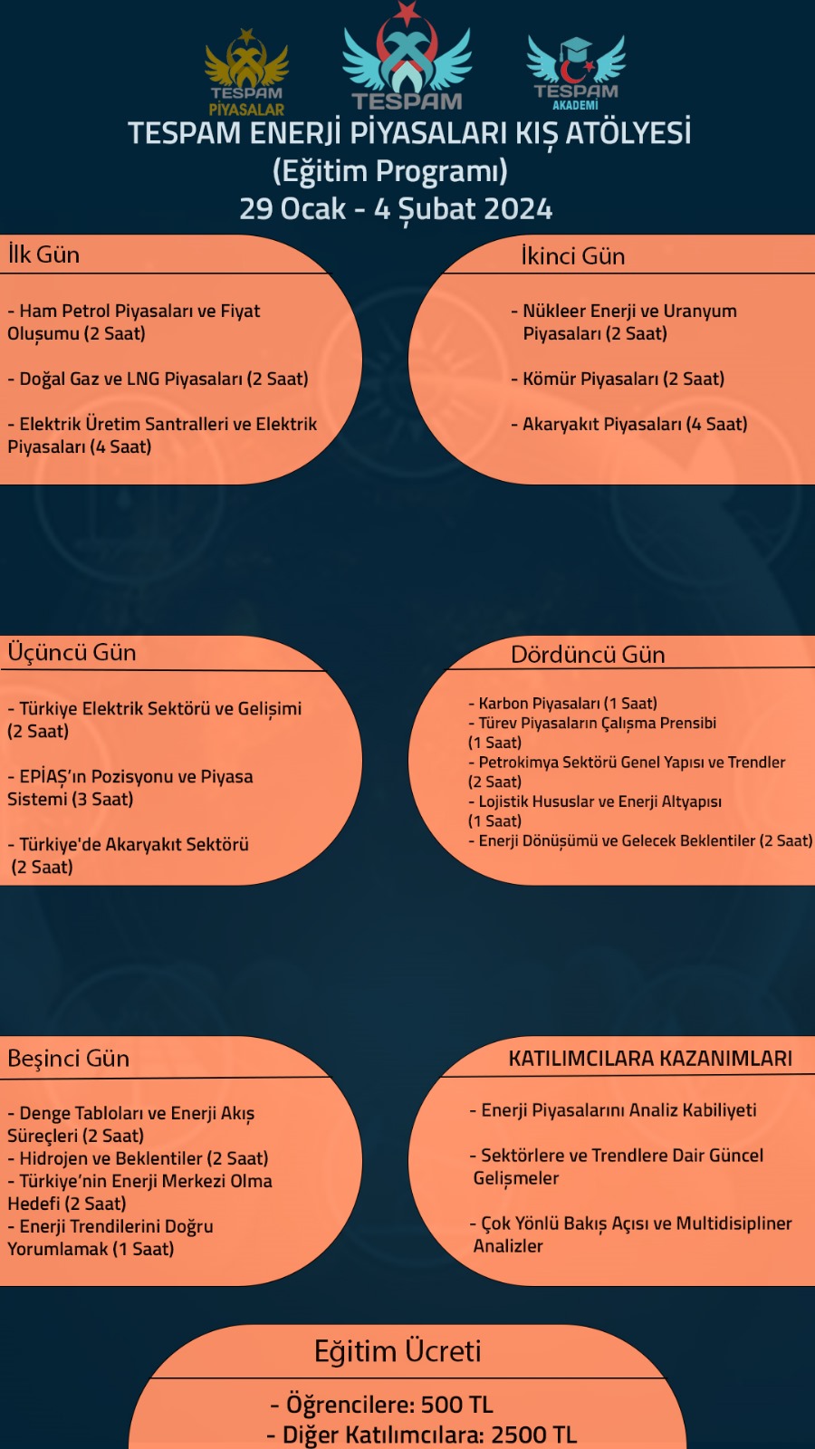 Tespam Enerji̇ Pi̇yasalari Kiş Atölyesi̇